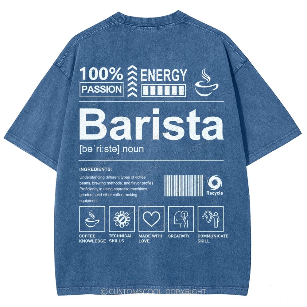 Barista Unisex Fit Washed T-Shirt