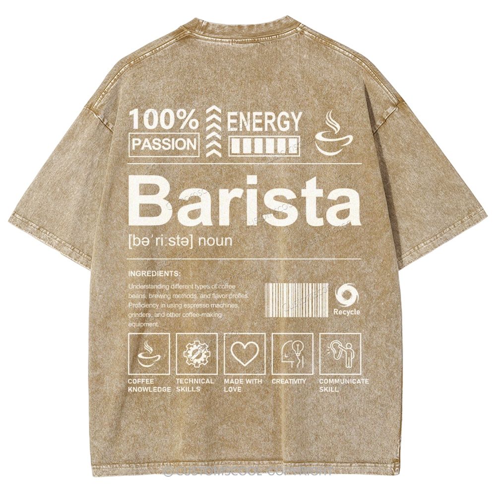 Barista Unisex Fit Washed T-Shirt