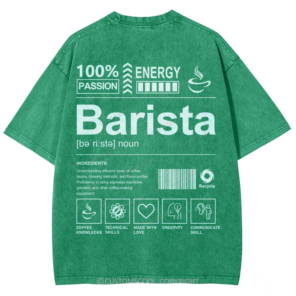Barista Unisex Fit Washed T-Shirt