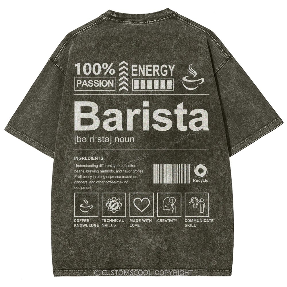 Barista Unisex Fit Washed T-Shirt