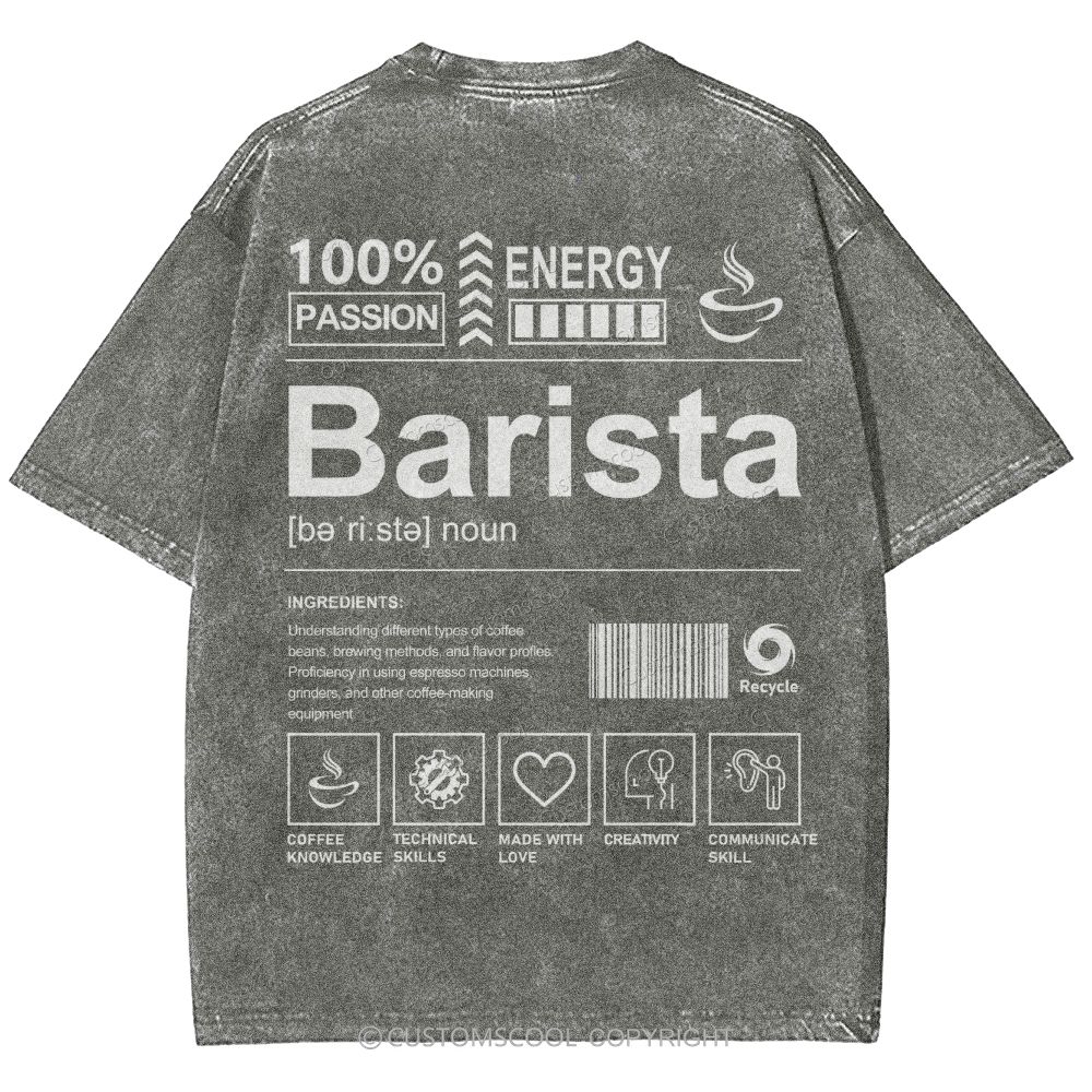 Barista Unisex Fit Washed T-Shirt