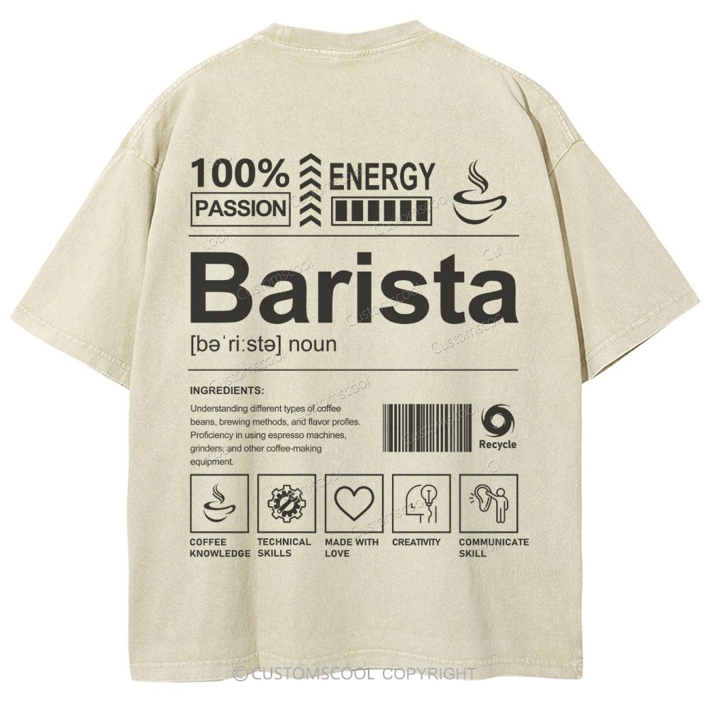 Barista Unisex Fit Washed T-Shirt