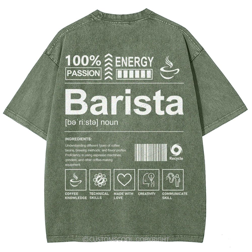 Barista Unisex Fit Washed T-Shirt