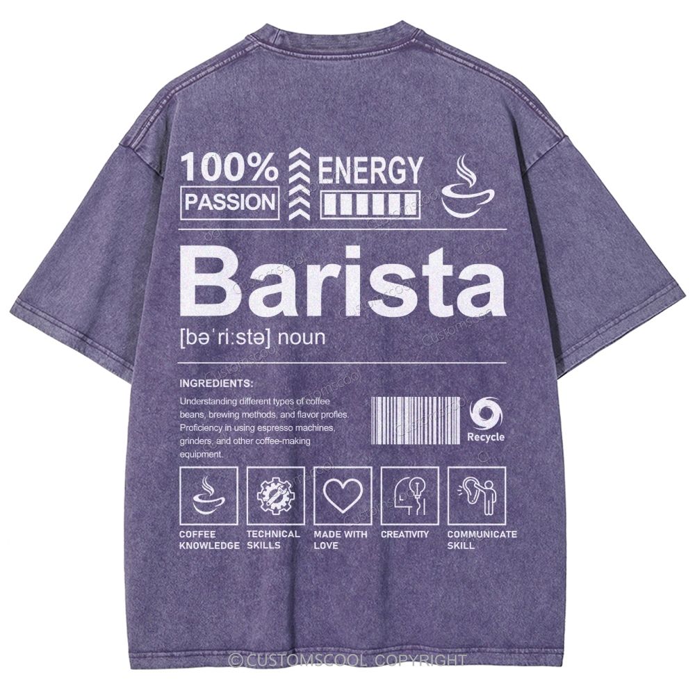 Barista Unisex Fit Washed T-Shirt