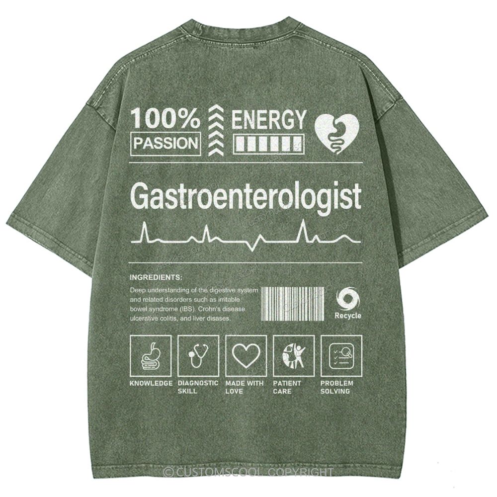 Gastroenterologist Unisex Fit Washed T-Shirt