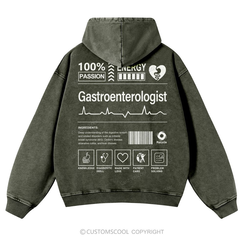 Gastroenterologist Casual Washed Hoodie
