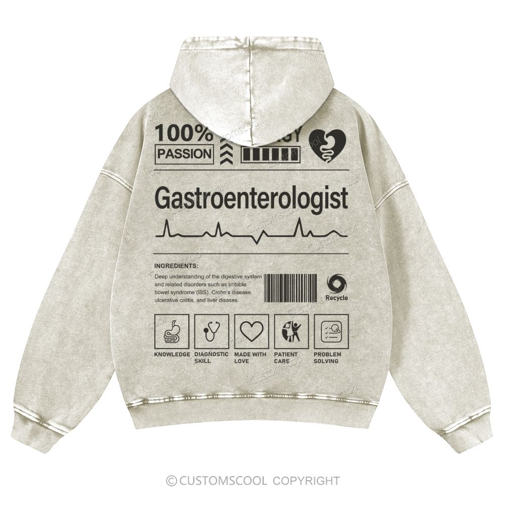 Gastroenterologist Casual Washed Hoodie