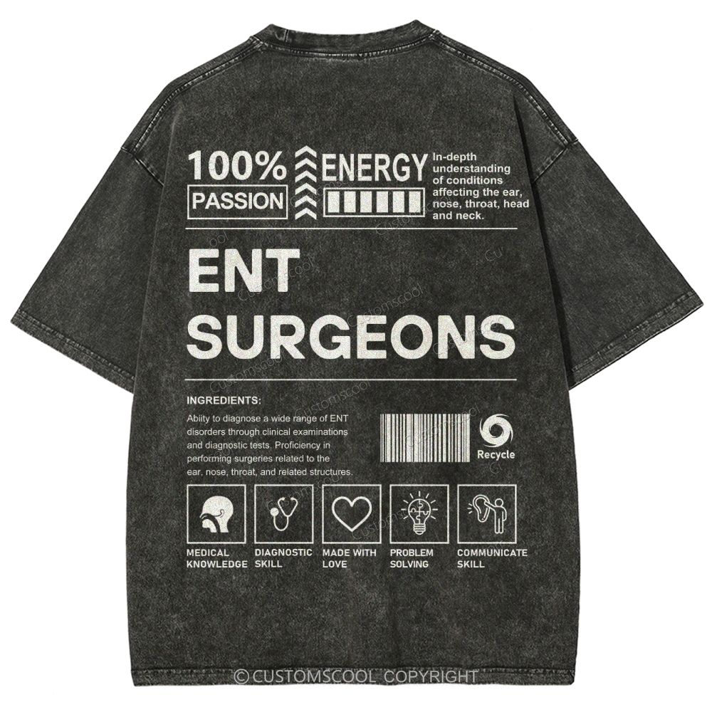 Ent Surgeons Unisex Fit Washed T-Shirt