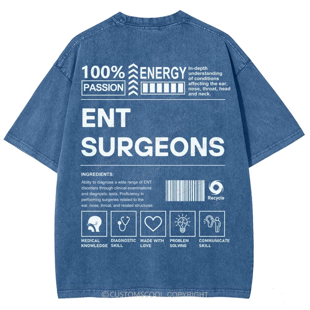 Ent Surgeons Unisex Fit Washed T-Shirt