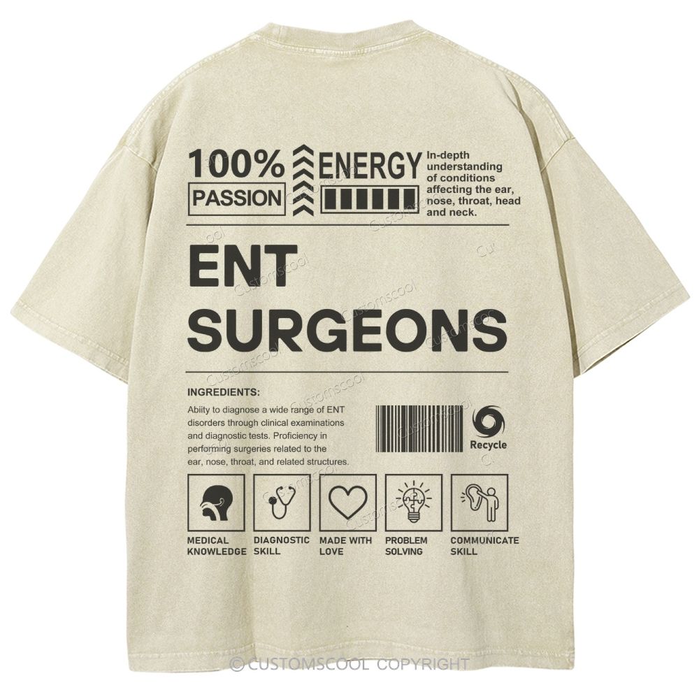 Ent Surgeons Unisex Fit Washed T-Shirt