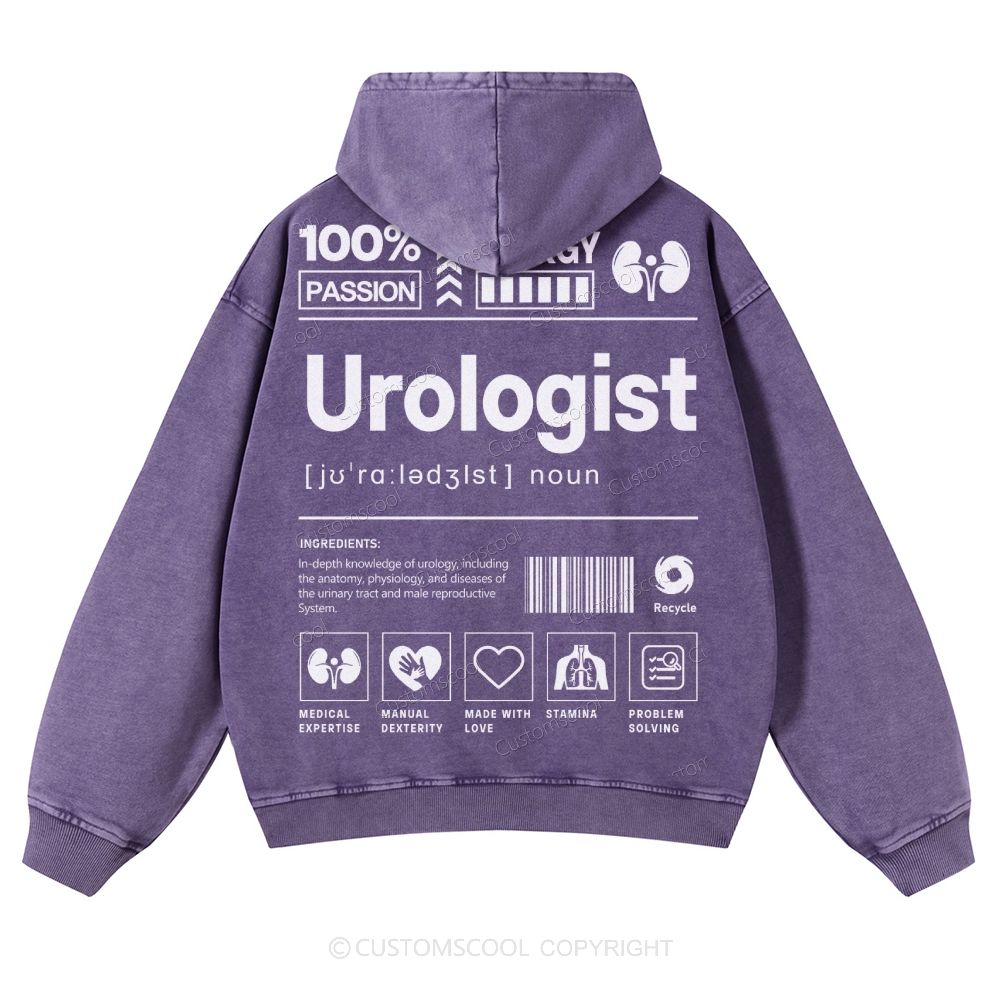 Urologist Casual Washed Hoodie