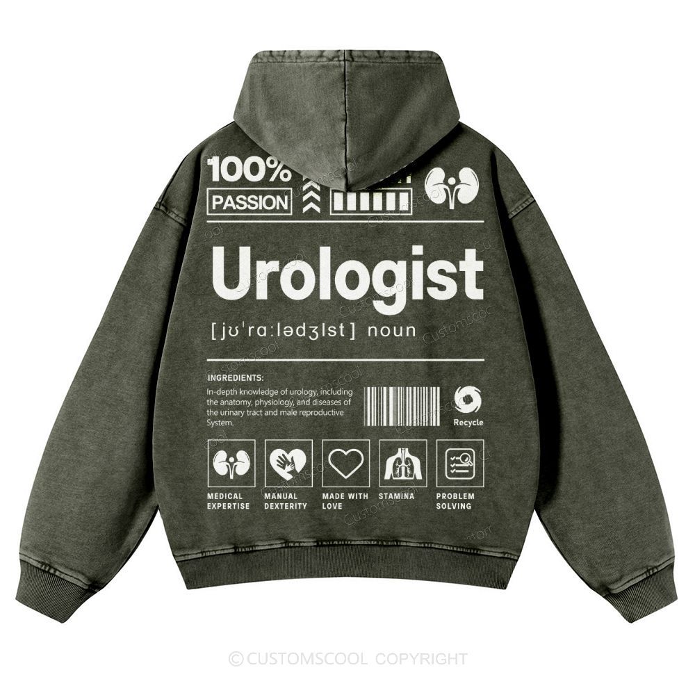 Urologist Casual Washed Hoodie