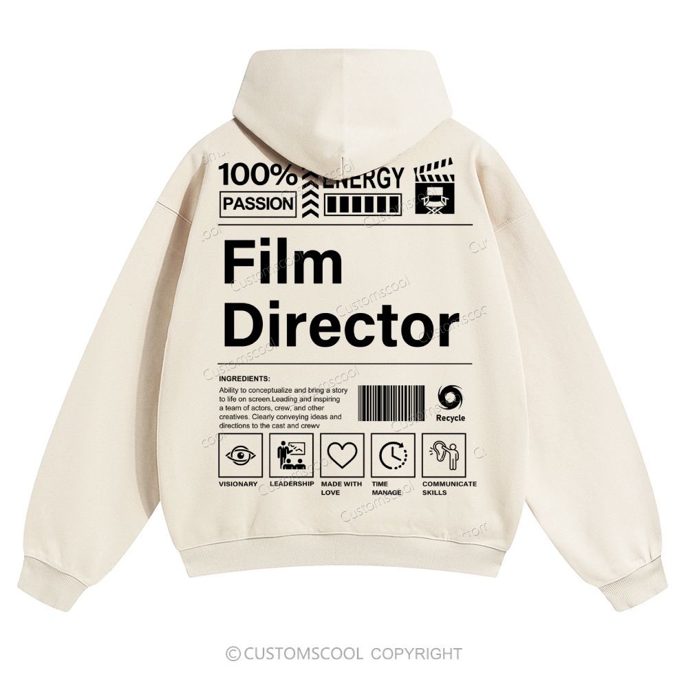 Film Director Solid Color Hoodie Customscool