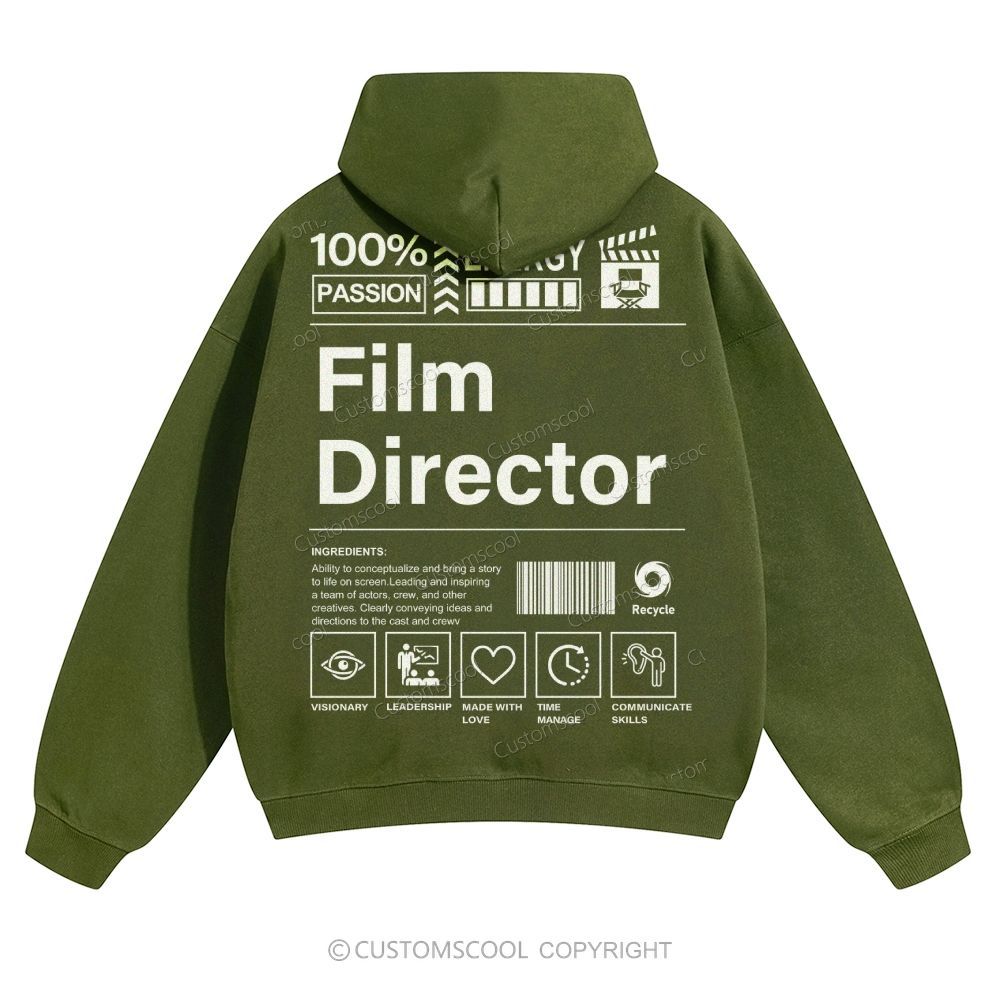 Film Director Solid Color Hoodie Customscool