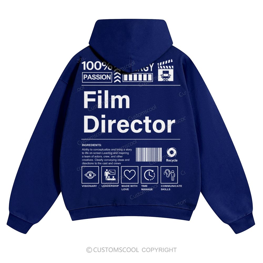 Film Director Solid Color Hoodie Customscool