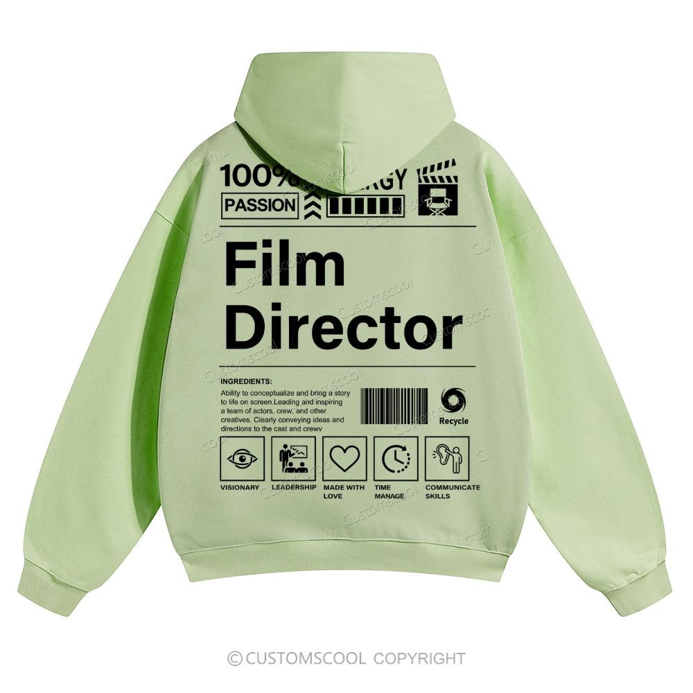 Film Director Solid Color Hoodie Customscool