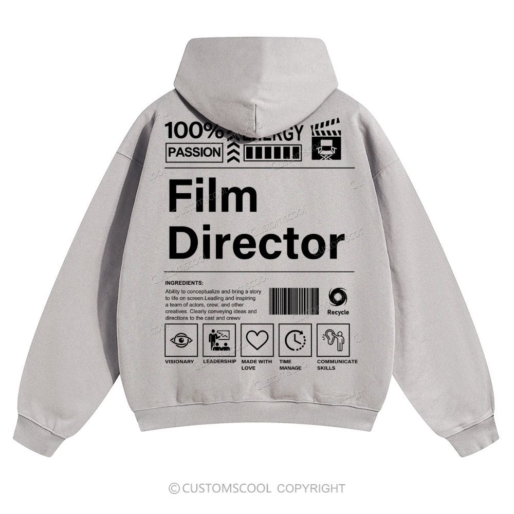 Film Director Solid Color Hoodie Customscool