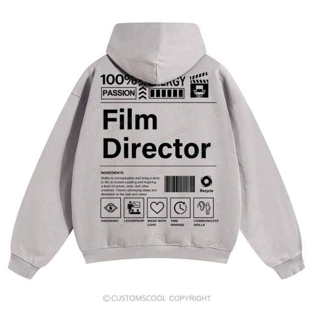 Film Director Solid Color Hoodie Customscool