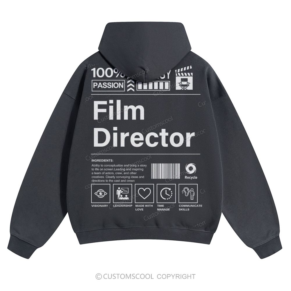 Film Director Solid Color Hoodie Customscool