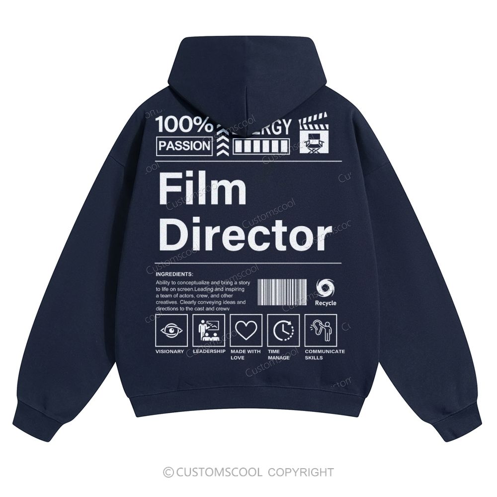 Film Director Solid Color Hoodie Customscool