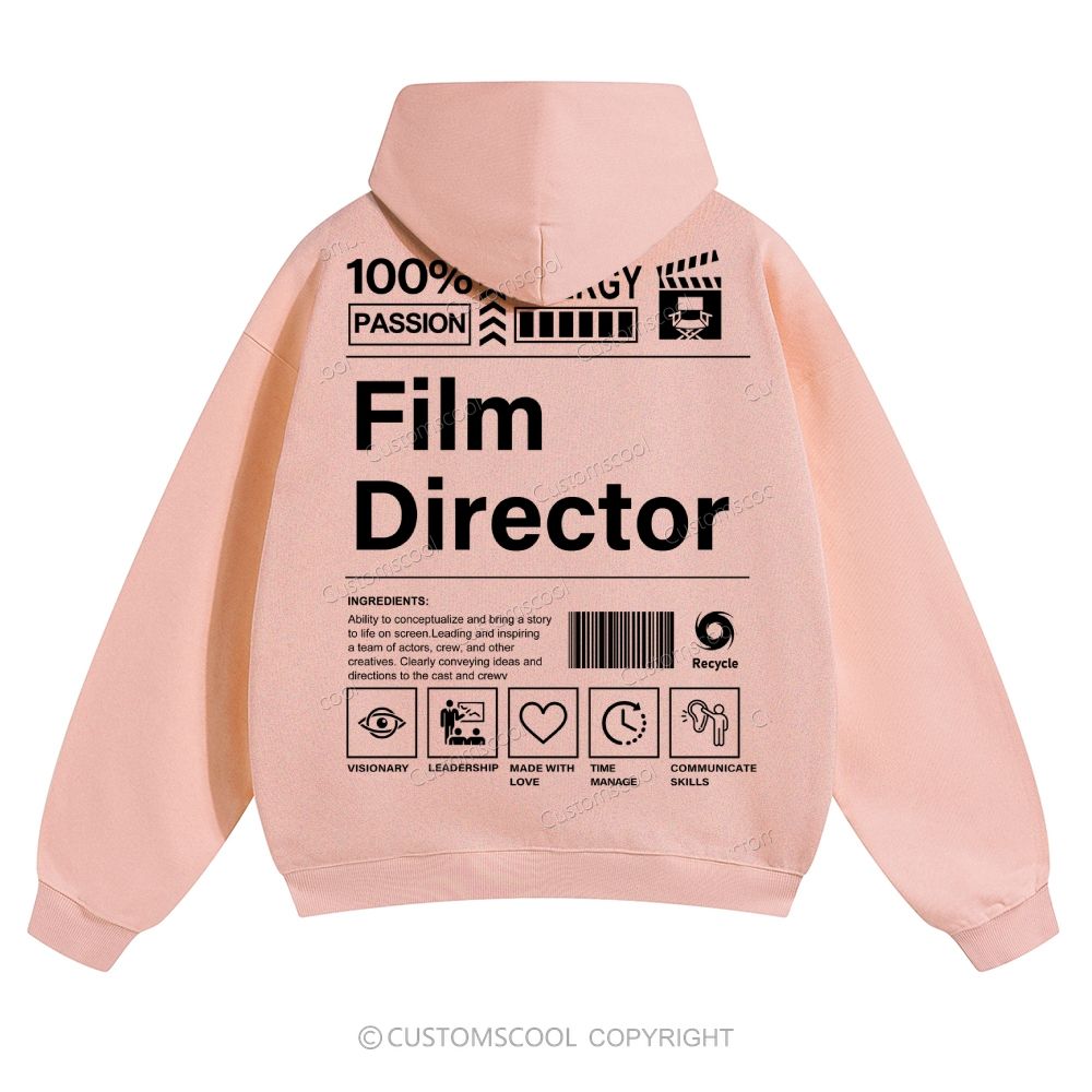 Film Director Solid Color Hoodie Customscool