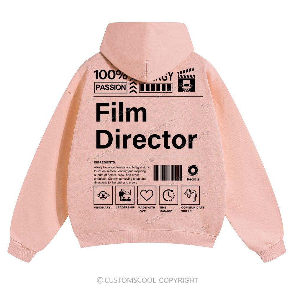 Film Director Solid Color Hoodie Customscool