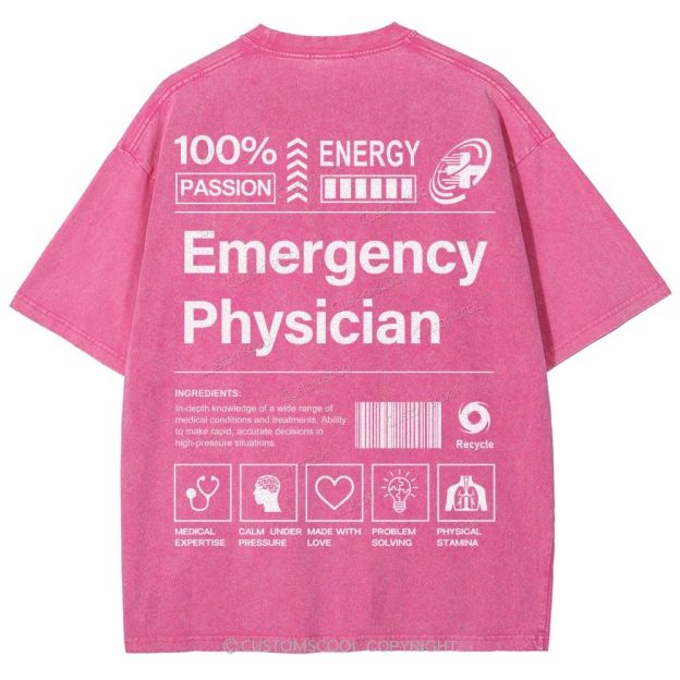 Emergency Physician Unisex Fit Washed T-Shirt Customscool