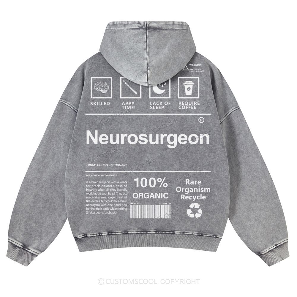 Neurosurgeon Casual Washed Hoodie