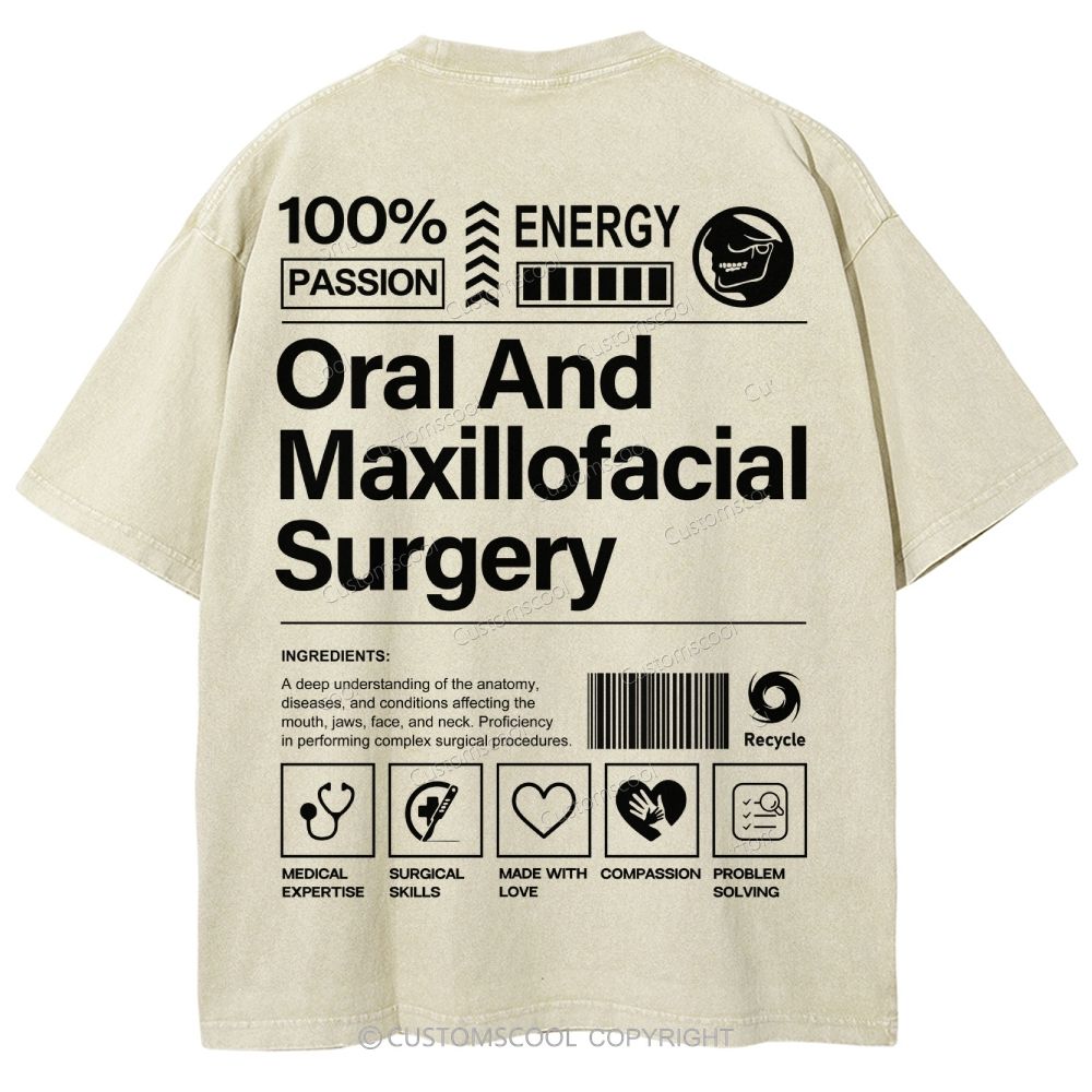 Oral And Maxillofacial Surgery Unisex Fit Washed T-Shirt