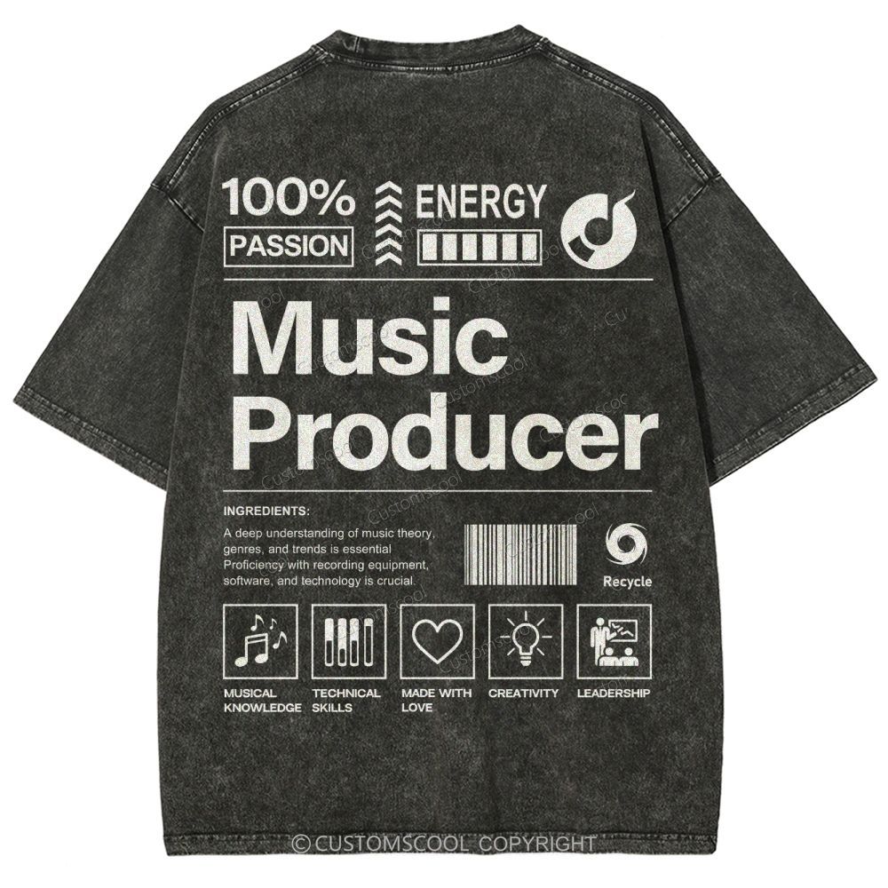Music Producer Unisex Fit Washed T-Shirt