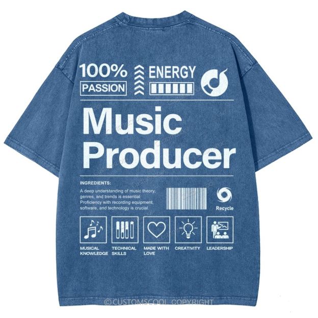 Music Producer Unisex Fit Washed T-Shirt Customscool