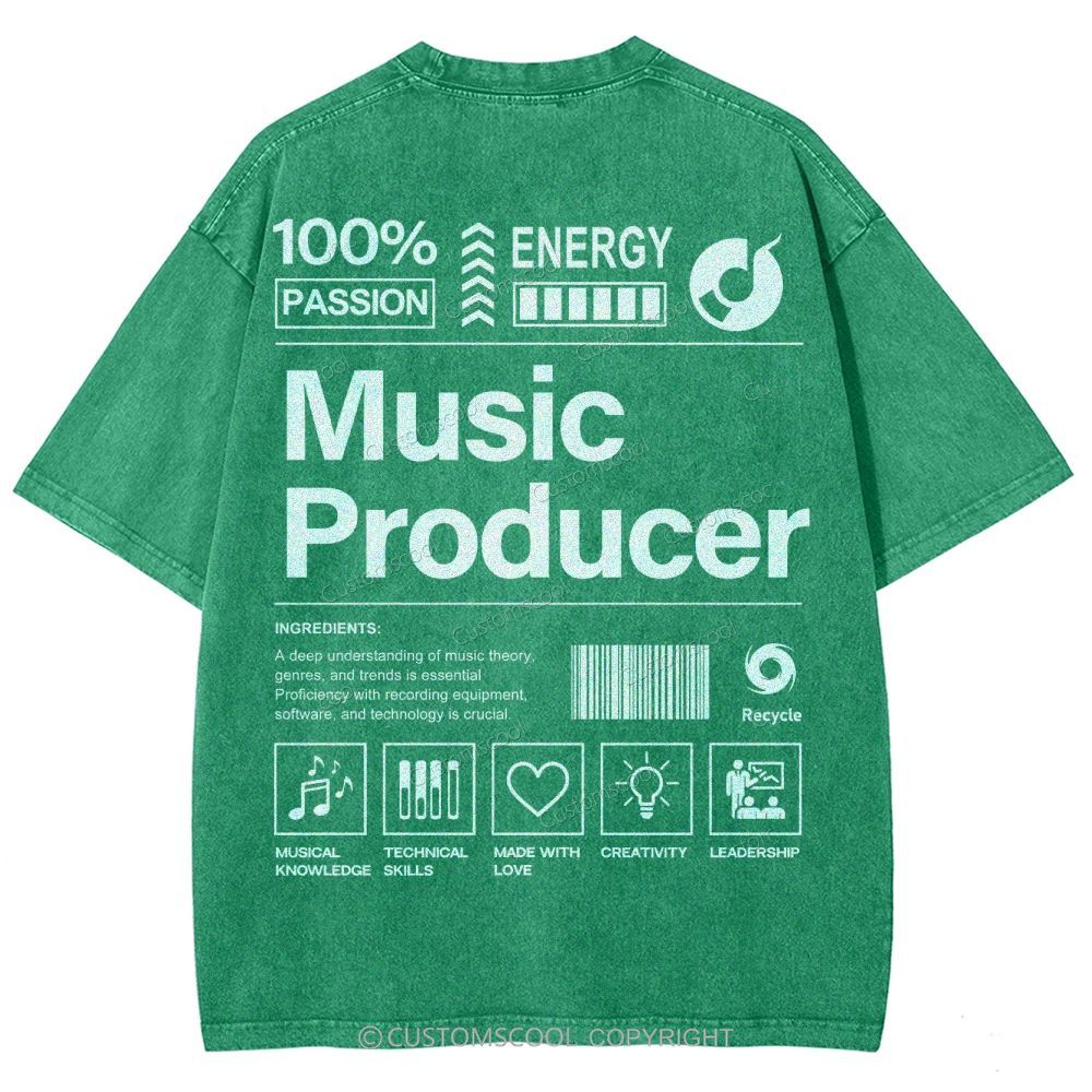 Music Producer Unisex Fit Washed T-Shirt Customscool