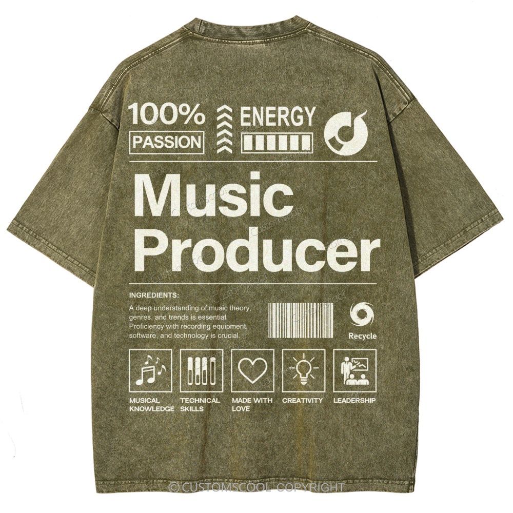 Music Producer Unisex Fit Washed T-Shirt Customscool