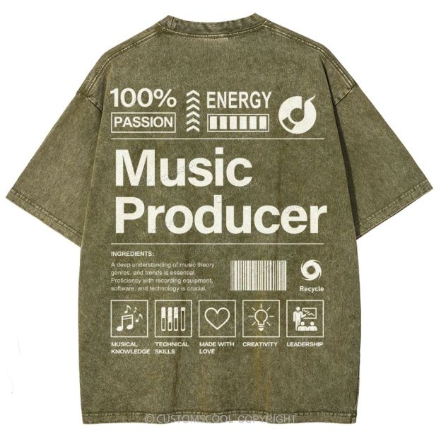 Music Producer Unisex Fit Washed T-Shirt Customscool