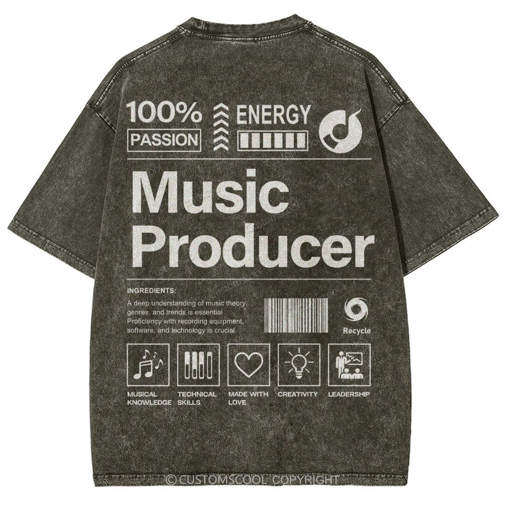 Music Producer Unisex Fit Washed T-Shirt Customscool