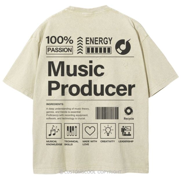 Music Producer Unisex Fit Washed T-Shirt Customscool