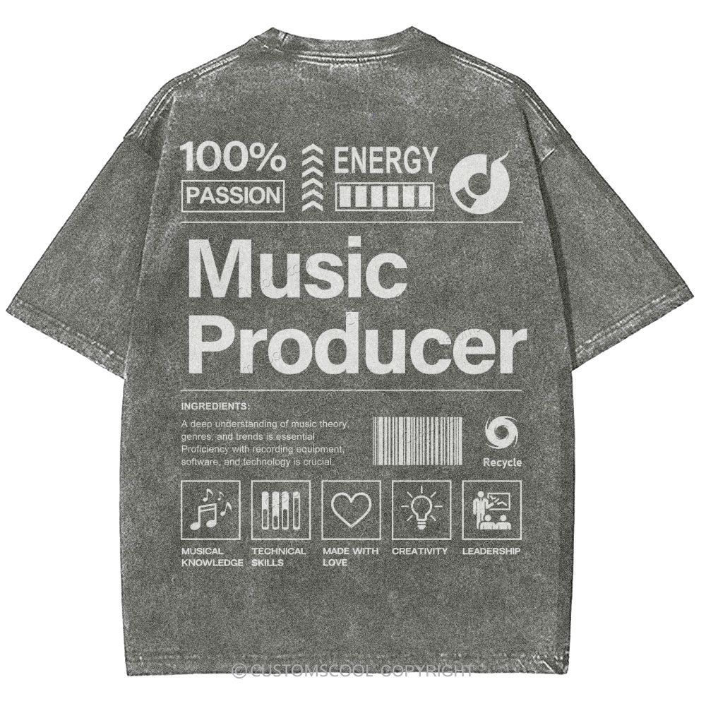 Music Producer Unisex Fit Washed T-Shirt Customscool