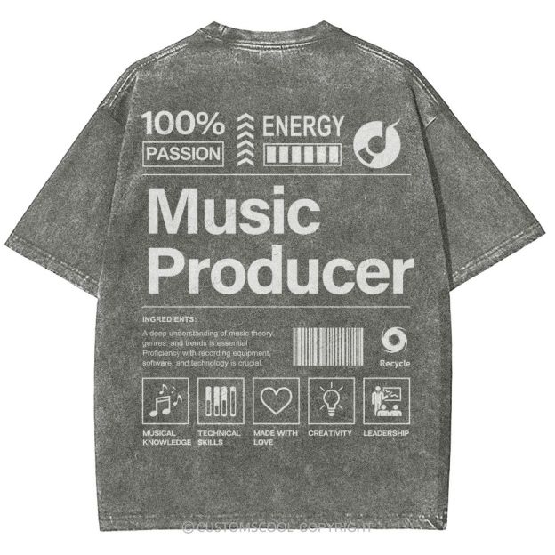 Music Producer Unisex Fit Washed T-Shirt Customscool