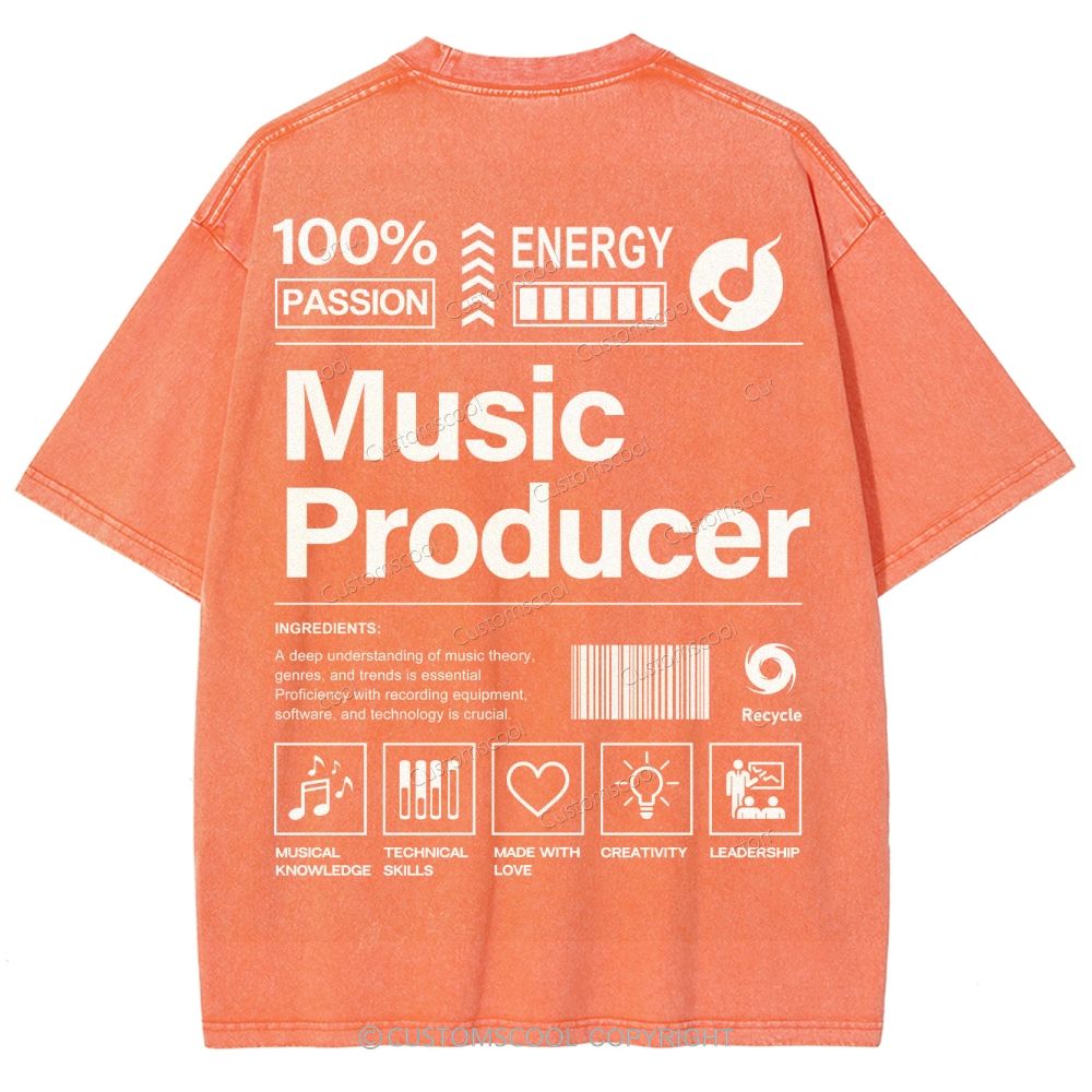 Music Producer Unisex Fit Washed T-Shirt Customscool