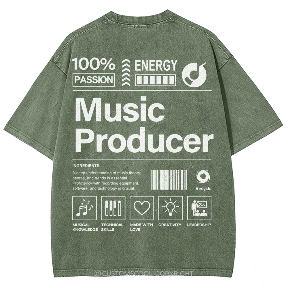 Music Producer Unisex Fit Washed T-Shirt Customscool
