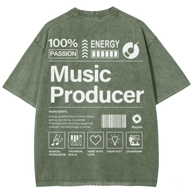 Music Producer Unisex Fit Washed T-Shirt Customscool
