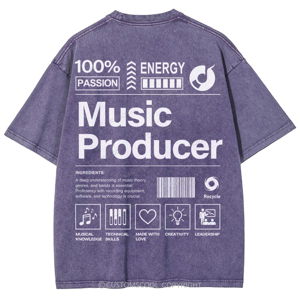 Music Producer Unisex Fit Washed T-Shirt Customscool