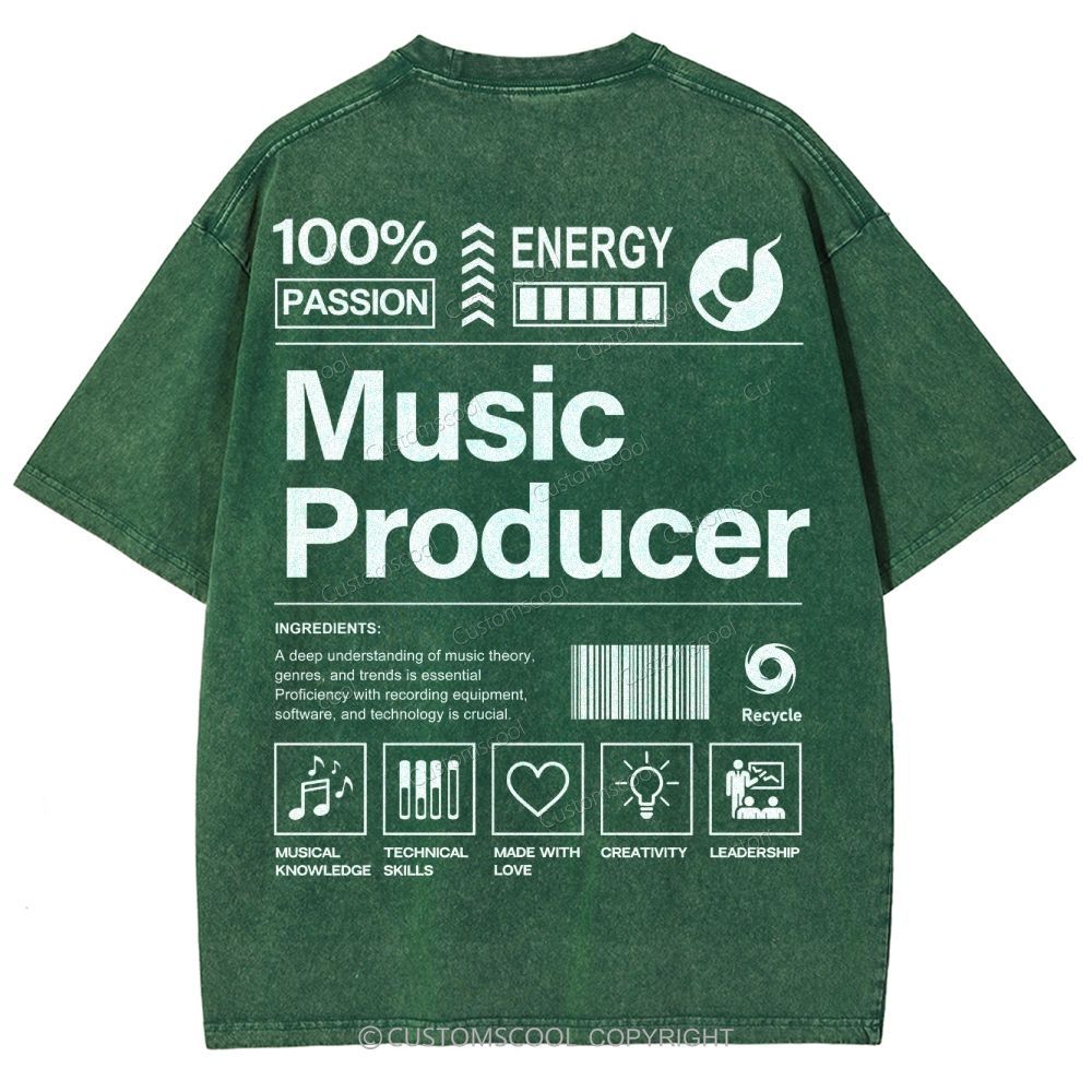 Music Producer Unisex Fit Washed T-Shirt Customscool
