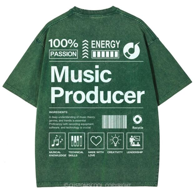 Music Producer Unisex Fit Washed T-Shirt Customscool