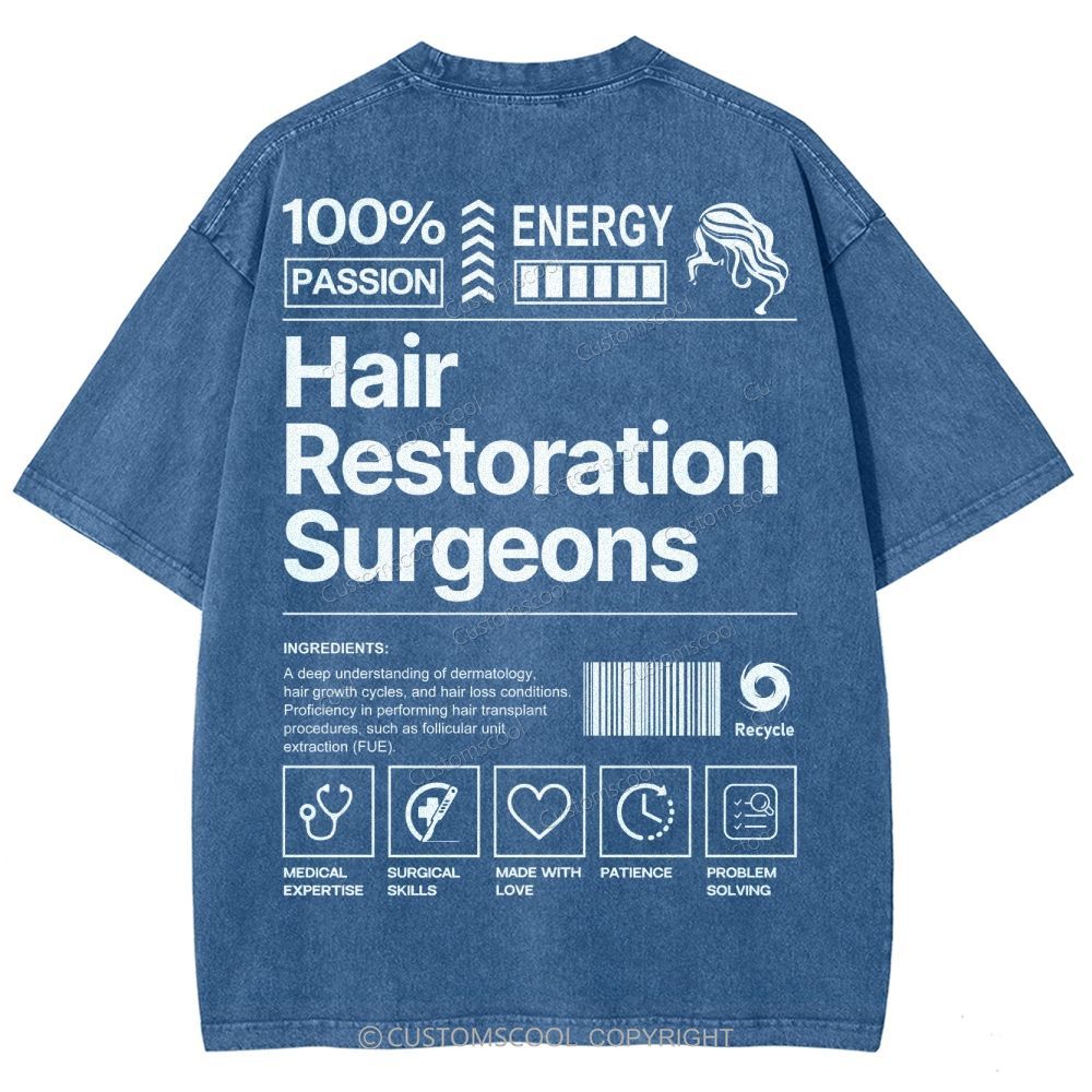 Hair Restoration Surgeons Unisex Fit Washed T-Shirt Customscool