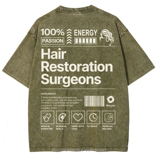 Hair Restoration Surgeons Unisex Fit Washed T-Shirt Customscool