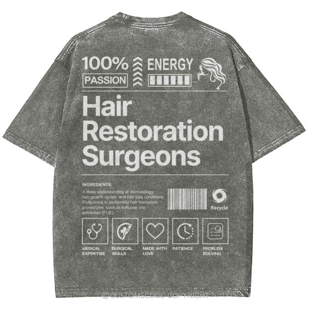 Hair Restoration Surgeons Unisex Fit Washed T-Shirt Customscool