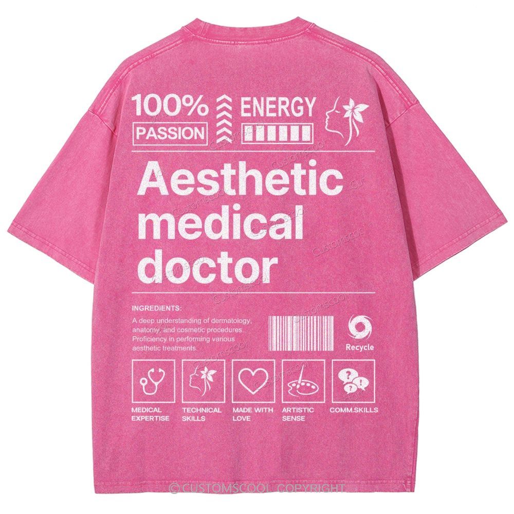 Aesthetic Medical Doctor Unisex Fit Washed T-Shirt Customscool