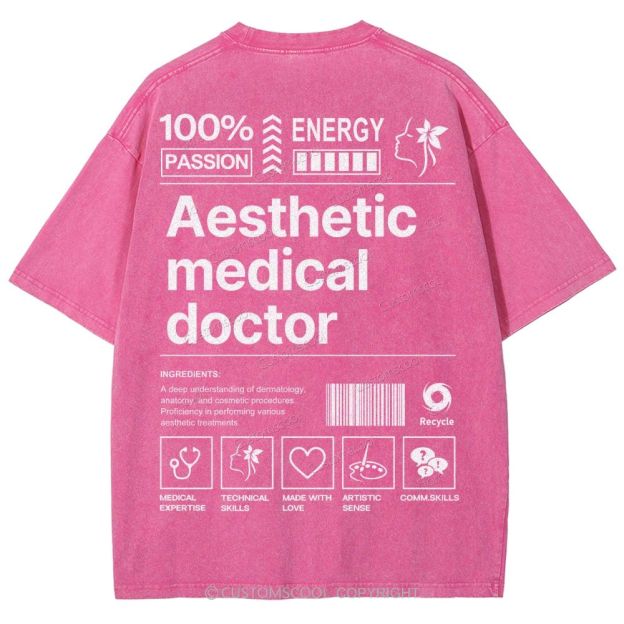 Aesthetic Medical Doctor Unisex Fit Washed T-Shirt Customscool