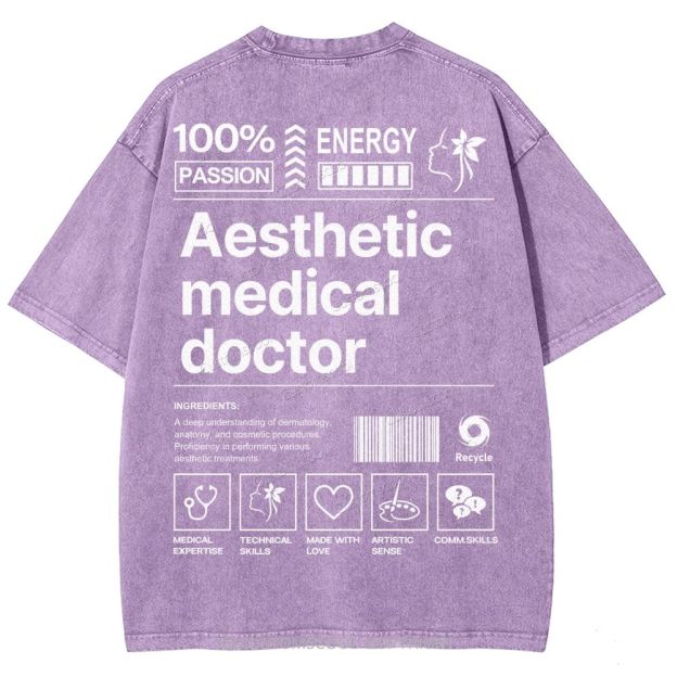 Aesthetic Medical Doctor Unisex Fit Washed T-Shirt Customscool